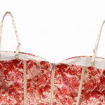 fermeture zip corset bustier red