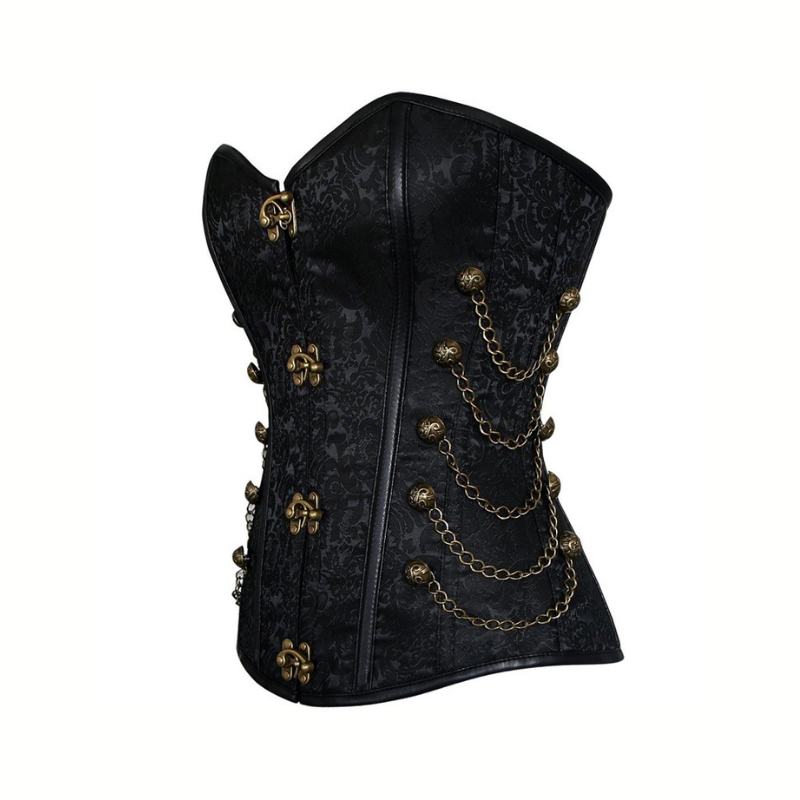 corset steampunk de couleur noire