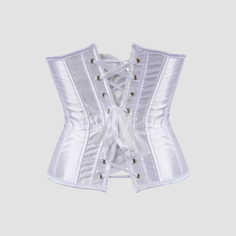 lacet de compression d'un corset underbust blanc