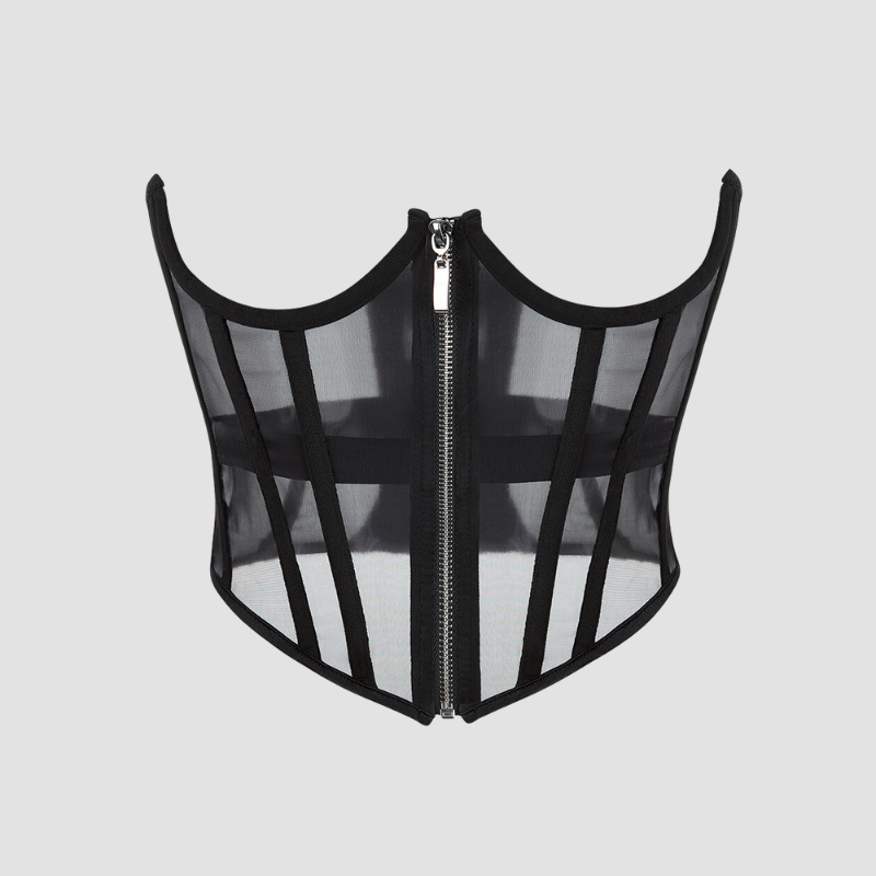 corset underbust bustier top de couleur noir