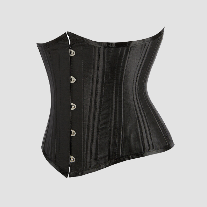 underbust corset satinée de couleur noire