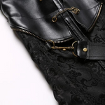 tissu en dentelle d'un corset viking noir pour femme